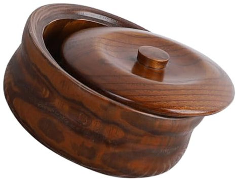 KICHOUSE Plato De Madera Redondo Con Tapa Para Frutas Postres y Snacks Diseño Rústico y Celebraciones