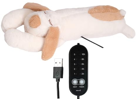 Miyanvuo Stuffed Animal Heating Pad Dog | Wärmbarer Hunde Plüsch Mit USB,USB-Heizkissen Mit Automatischer Abschaltung & Temperaturregelung - Für Schulter, Rücken, Nacken, Bauch, Kinder, Mädchen &