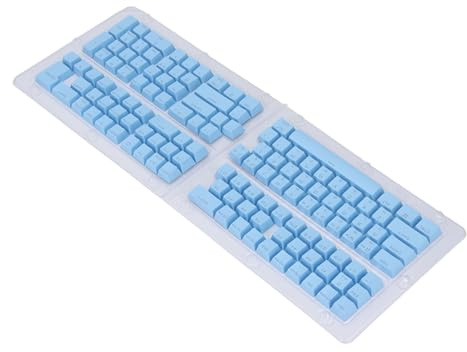 Ausla Capuchons de Touches Coréens 132 Touches, Matériau ABS, Remplacement de de Hauteur OEM pour Claviers Mécaniques Comprenant des Modèles de 61 à 108 (Blue)