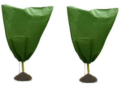 FACAIIO Housse de protection pour plantes d'hiver avec cordon de serrage, anti-gel respirant pour protéger les arbres, buissons et plantes en pot, tissu Oxford 210D, beige ou vert