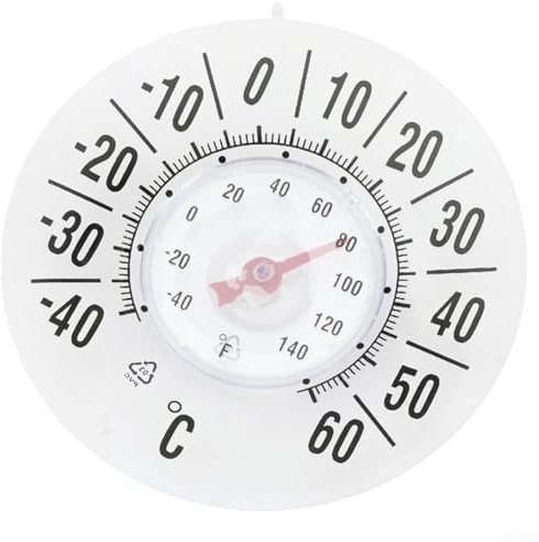 Termometro per finestra, impermeabile, senza batteria, accurato, indicatore di temperatura esterna per giardino, serra, montaggio su finestra, lettura interna ed esterna