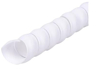 Tubo avvolgicavo a spirale, Avvolgicavo flessibile a spirale multicolore ID 8-35 mm 5 m Organizzatore di cavi(White,ID 10mm)