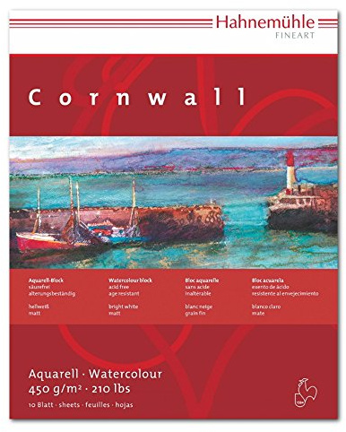 Aquarellblock Cornwall matt 450g/m², 20x50cm quer, 10Blatt