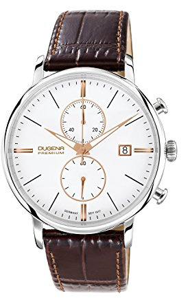 Dugena Herren-Armbanduhr Festa Chrono Chronograph Quarz Leder 7000169