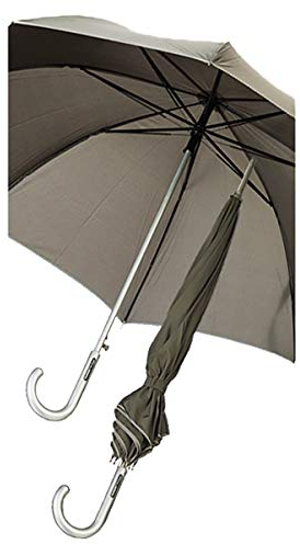 Ossenberg Stockschirm 100 kg - Windmatic - Rundhakengriff - silber/grau