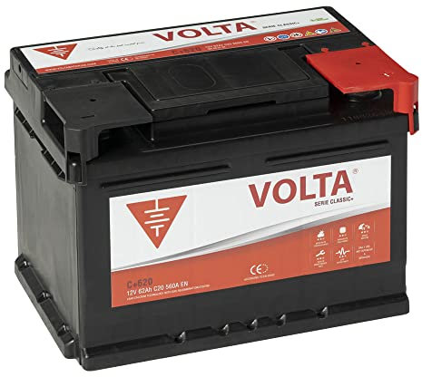 Bateria de Coche Gama Classic + 62Ah 560A - Borne +Dcha - Medidas Largo 242 x Ancho 175 x Alto 175 mm. con 2 años de Garantía - Fabricación Europea.