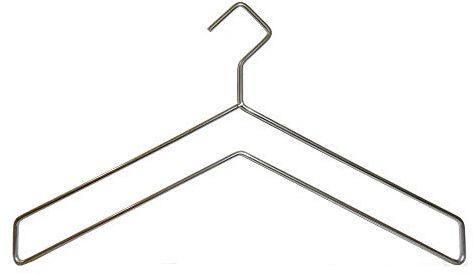 edler Design Garderobenbügel aus Edelstahl, 5 mm, 43 cm, Silber Glanz, 5 Stück