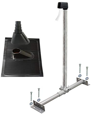 Premium X Basic Dachsparrenhalter 100cm Mast Sparrenhalter für Satellitenschüssel SAT-Antenne Dach-Montage Set schwarz