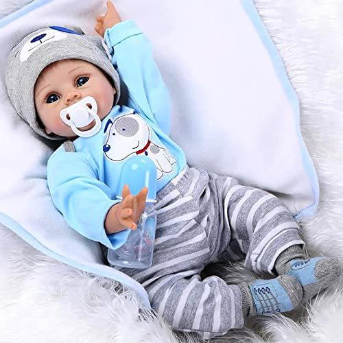 ZIYIUI Reborn Puppen 22 Zoll 55 cm Lebensecht Reborn Baby Mädchen Weiches Silikon Vinyl Reborn Babys Toddlers Neugeborenes Spielzeug Weihnachts Geschenk