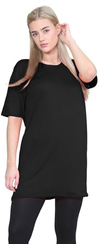 janisramone® Plain Oversized T Shirts for Women UK, Longline Ladies PJ Tops