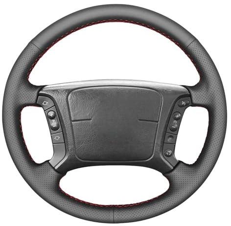 MEWANT Passgenauer Lenkradbezug zum Nähen für BMW X3 | für E36 1995-1997 / E46 1998-2004 / E39 1995-2003 / X3 E83 / X5 E53 / E38 1994-2001 / E31 1996 Cuir Synthétique Atmungsaktiv