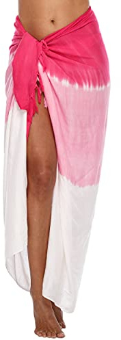 SHU-SHI - Pareo para mujer - Diseño varios tonos de colores desteñidos - Rosa