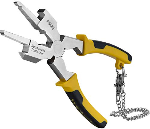 Deluxe+ Mig Welding Pliers, Slag Hammer, Flat Face Hammer, Scraper, Fine/Coarse Files, Side Pull V-Notch, Ergonomic Grip, Heat Treated, 8”, PM25