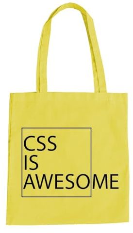 CSS Is Awesome Baumwolltasche - Progammieren Style Design Webseite Online www Gelb