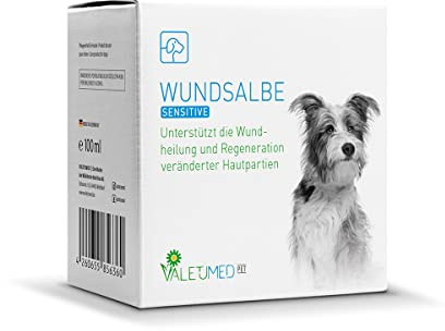 Valetumed Wundsalbe Sensitive, 100ml, Salbe für Hunde zur Verbesserung der Wundheilung