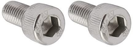 QUARKZMAN M10 Rosca 30mm Largo Zócalo Tapa Tornillo x 2uds 304 Inoxidable Acero Hexagonal Cabeza Perno para Ebanistería Muebles Fabricación Automoción, [Plata, Izquierda Mano]