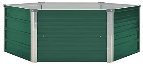 Annlera Jardinière 129x129x46 cm Vert Jardinières Pot De Fleur Exterieur Bac A Fleurs Acier Grande Taille Jardinière sur Pied Jardinière Balcon Bac De Plantation