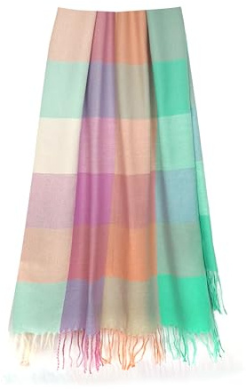 GLORIS halsduk varm xxl halsduk dam vinter gosig halsduk dam höst, Rosa mint, 180x70 cm