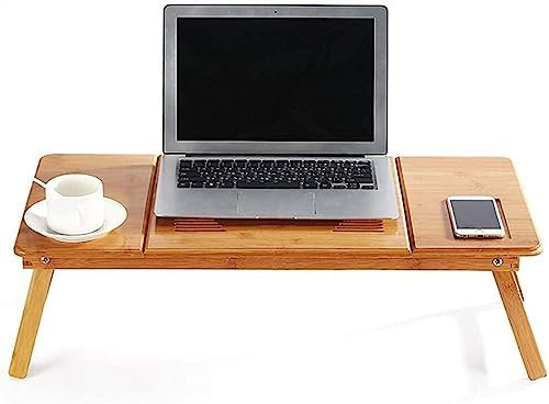 Plateau de lit pour Ordinateur Portable, Table de lit pour Ordinateur Portable, Plateau réglable pour Genoux, Plateau de Service de lit de Grande Taille, Table de Petit déjeuner, Bureau d'ordinateur