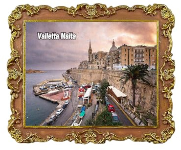 Calamita da frigorifero Valletta Malta 3D, souvenir da viaggio, decorazione magnetica per frigorifero, collezione artigianale