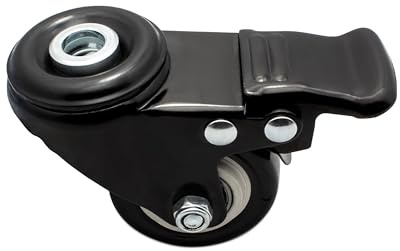 KLAK Lenkrolle Gummirolle mit Bremse Ø50mm Rückenloch Ø10,2mm für Aluprofil - 4 Stück
