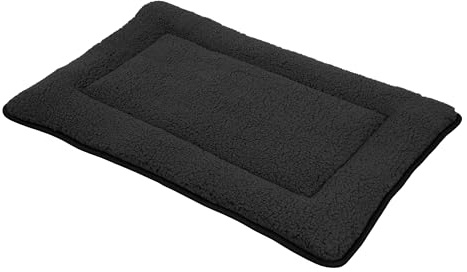 Spetebo Plüsch Haustiermatte waschbar 90 x 60 cm - anthrazit - Hundebett mit Rutschfester Unterseite - Schlafmatte Schlafunterlage Tierdecke Heimtiermatte Bett Kissen Matte Decke für Hunde und Katzen