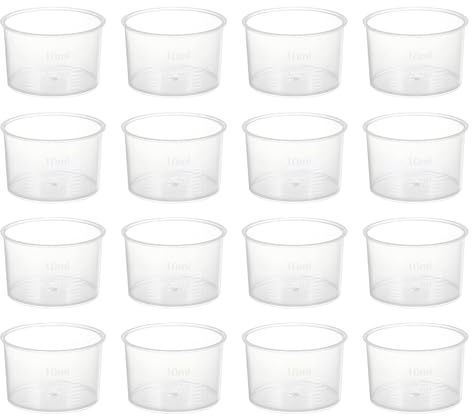 PATIKIL 10ml Measuring Cups, 25Pcs Polypropylene Graduated Measuring Beakers for Lab Experiments, Cooking and Baking, Transplant