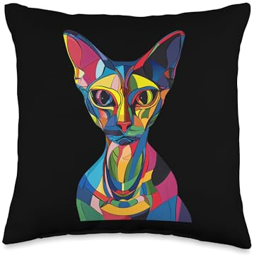 Bastet Pop Art Bast Ailuros Throw Pillow
