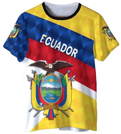 YuanDiann 2024 Football America's Cup T Shirts Ecuador Fans Cheer On Sports Bandiera Nazionale Uomo Donna Stampa Manica Corta Girocollo Casual Quick Dry Maglietta Traspirante