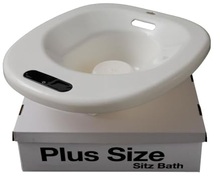 Urby Automatic Sitz Bath, Plus Size Hemorrhoid Sitz, Wider Seating Area, Electric Flusher. Non Collapsible, White