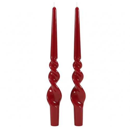 Cereria Di Giorgio - 2 Candele Voluta laccate - Ø 2.2 cm h. 30 cm - Bordeaux