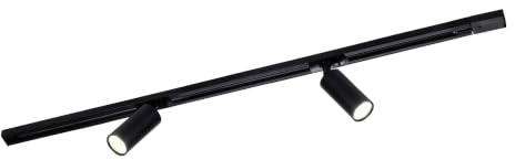 Ledvion Sistema di Binario 1m Monofase Nero 2 faretti bianco caldo | Con lampadine incluse per soggiorno cucina e zona pranzo