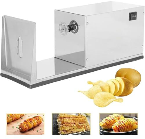 vanenferse Affettatrice a Spirale Elettrica per Patate Tornado, Affettatrice per Patate Commerciale, Tagliapatate a Spirale per Verdure, Affettatrice a Spirale per Carote, Cetrioli E Verdure