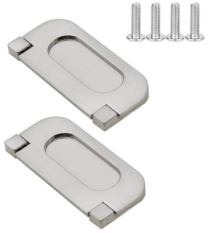 Schiebetürgriffe für Schranktüren, 2-tlg unsichtbare Griffe Schrank Schublade Türgriffe, Küchenschrank Möbelbeschläge mit Schrauben (74mm-silber)