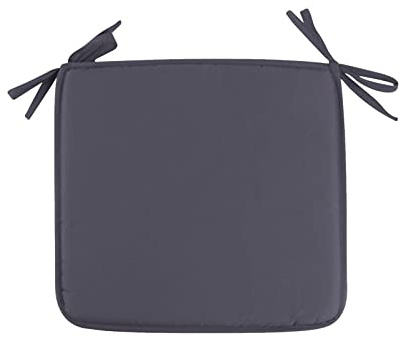 Stuhlkissen 40x40cm mit Bändern,Stuhlkissen Sitzpolster Waschbare Sitzkissen rutschfest,Stuhlauflage Stuhlpolster Abnembar Bezug,Ideal für Büro Küche Esszimmer (Dark Gray, One Size)