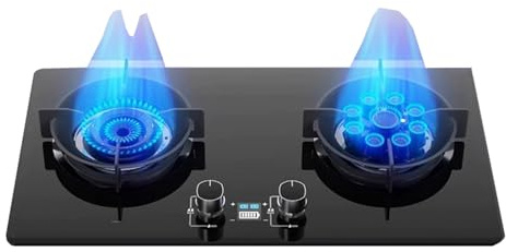 Cuisinière À Gaz 2 Brûleurs 4,5 KW, Minuterie De 180 Minutes (indépendante Des Deux Côtés), Dispositif De Protection Contre Les Flammes Accidentelles, Adapté Au Camping Dans La Cour À Domicile(LPG)