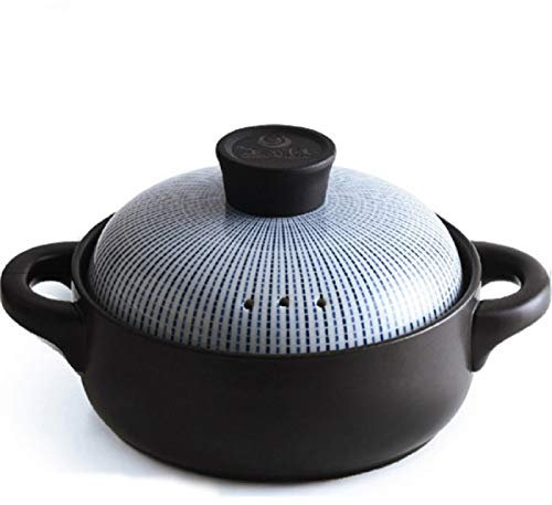 Pentola per zuppa in argilla per stufato lento, Handmade Nonstick Slow Cookers Ceramic Cotta Pan, Korean Stone Bowl,2.5L