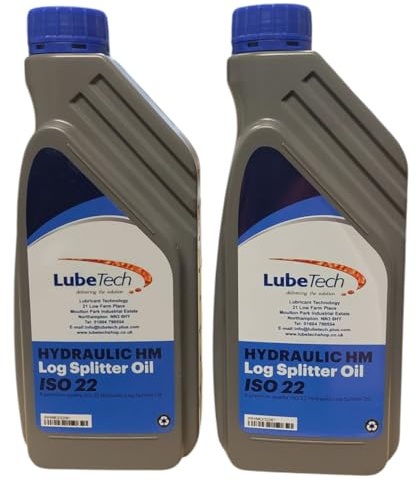 LUBETECH LOG SPLITTER OIL 2 x 1 LITRE, A HIGH SPECIFICATION ISO VG 22 HYDRAULIC LOG SPLITTER OIL UK MADE