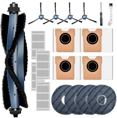 YSKMLOLP Omni C20 Accessory Kit, 19pc Replacement Parts Kit for Eufy Omni C20 Vacuum Cleaner, Including Brush, Dust Bags, Mop Pads, HEPA Filters, Side Brushes, Cleaning Brush, Screwdriver