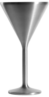 NEWPORT Stemware Collection premium vakuumisolerade martiniglas i rostfritt stål, lätta margarita-glasögon, okrossbara och drycker förblir kalla, halkfri silikonbas, cocktailglas, 236 g, stål