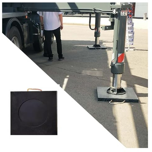 Cuscinetti per gru, per attrezzature pesanti da esterno, nero, spesso quadrato, grande cuscinetto di atterraggio per gru/camper/pompa per calcestruzzo/camion, impilabili e infrangibili (50 x 50 x 10