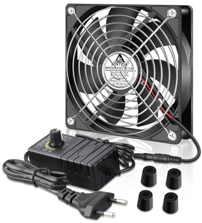 GDSTIME 120mm Lüfter 230V 120x120 PC Lüfter 220V Regelbar Geschwindigkeit | Lüfter 230V 120mm Gehäuselüfter 220v 4V - 12V Einstellbare Geschwindigkeiten für Laptop TV Box Router Schrank Wechselrichter