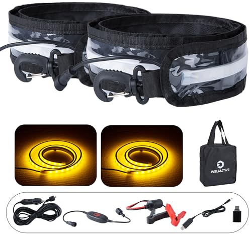 12V 4ft Led Light Strip Dimmable Camping Awning Light with 140 SMD 2835 LED Chips Cabinet Lights , Rv Accessories Waterproof IP67 Multi-Functional Use for Car Tent, Camper Motorhome (2/Amber+White)