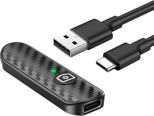 Déclencheur à Distance Bluetooth pour Appareils Photo – Design en Fibre de Carbone, Charge Type-C, Portée 10m – Compacte et Portable – Compatible iOS & Android