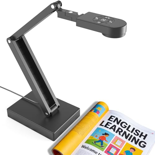 Gawervan Visualiseur de Classe 12MP, Caméra Document 4K Zoom Numérique – 3104P Webcam PC pour Format A3 avec Éclairage LED, Microphone, Mise au Point Automatique, Compatible Windows, Mac et Chromebook