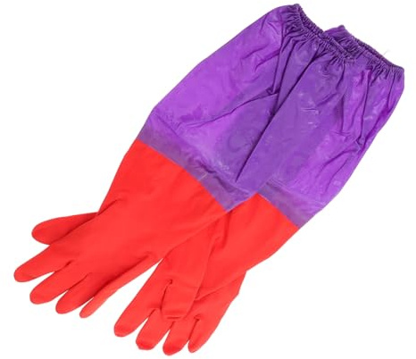 BIUDECO Aquarium Water Change Gloves Elbow Length Water Resistant Gloves with Secure Elastic Cuffs Fish Tank Cleaning Gloves for Handling and Keeping Hands Arms and Sleeves Free from