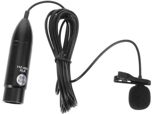 Xlr Condenser Lavalier Microphone 48v Three Pin Interface Black