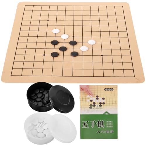 ORFOFE Set Scacchiera Go in Legno per e Adulti Kit Portatile Pieghevole Pezzi e Neri Scacchiera Professionale per Allenamento e Gioco da Tavolo a Casa e in Viaggio