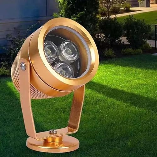 GUODDM Projecteur LED D'extérieur À Faisceau, Luminaire Paysager LED Encastrable Au Sol, Applique Murale Ronde Étanche IP65, Éclairage Décoratif Orientable(Warm White,3W(100-240V))