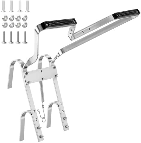 Soporte de escalera en forma de V resistente, estabilizador de escalera de aluminio con parachoques de goma antideslizante, accesorio de escalera de techo seguro, abrazaderas universales fáciles de